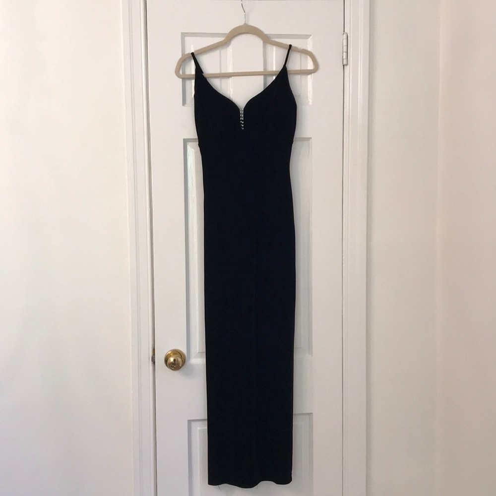 Vintage Black velvet maxi formal dress